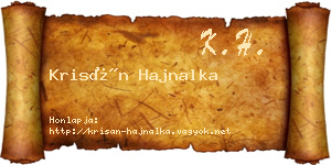 Krisán Hajnalka névjegykártya